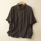 GREEN HUE LINEN SHIRT (Black XS) - | Zavonix