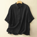 GREEN HUE LINEN SHIRT (Black XS) - | Zavonix
