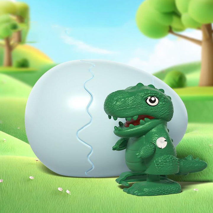 Green T-rex wind-up figure with a light blue egg