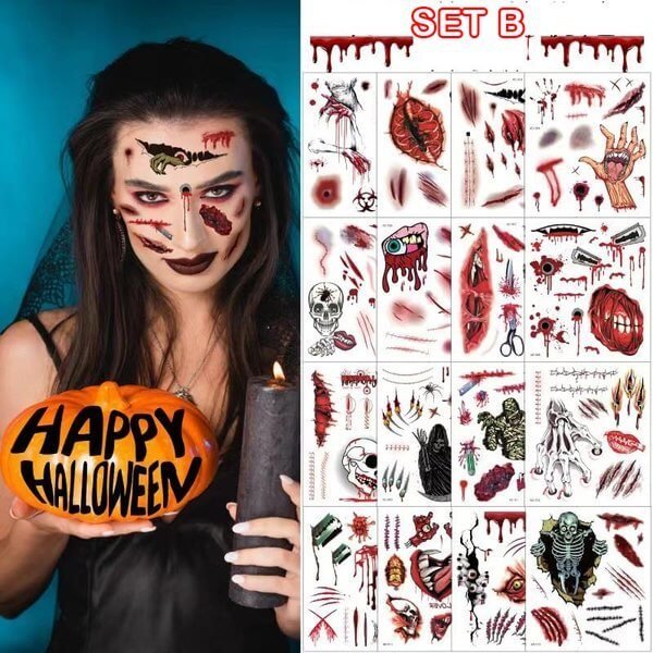 Halloween Body Masterpieces™ — Transform Your Skin into an Unstoppable Attention Magnet (SET B (16 PIECES) ) - | Zavonix