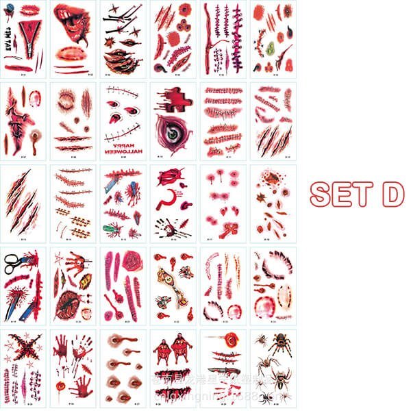Halloween Body Masterpieces™ — Transform Your Skin into an Unstoppable Attention Magnet (SET D(30 PIECES) ) - | Zavonix