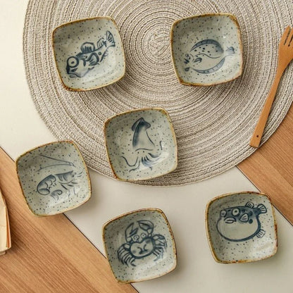 Hand-Painted Rustic Ceramic Plates Set – Unique Earthy Brown and Grey Glaze for Artisan Dining 0