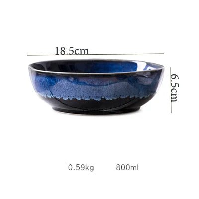 Handcrafted Blue Ceramic Bowl – Elegant Pottery Serving Bowl with Durable Glazed Finish for Everyday Use 6