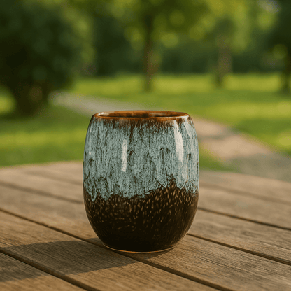 Handcrafted Ceramic Coffee Cups with Elegant Marble Finish – Set of 4 or Single Mugs, 175 ML, Unique Patterns 2