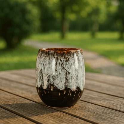 Handcrafted Ceramic Coffee Cups with Elegant Marble Finish – Set of 4 or Single Mugs, 175 ML, Unique Patterns 3