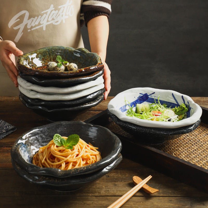 Handcrafted Ceramic Serving Bowl, 8.7 Inch Glossy Rustic Finish Pasta and Fruit Bowl 1