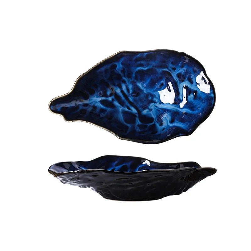 Handcrafted Ceramic Shell Bowl with Ocean-Inspired Glaze – Unique Rippled Design 7