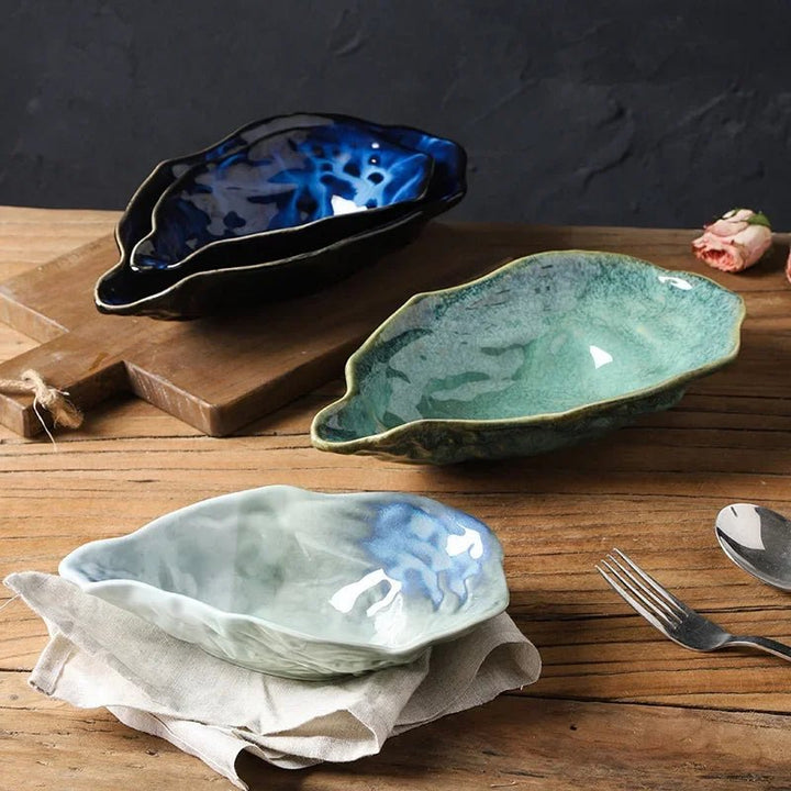 Handcrafted Ceramic Shell Bowl with Ocean-Inspired Glaze – Unique Rippled Design 4