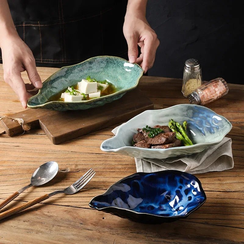 Handcrafted Ceramic Shell Bowl with Ocean-Inspired Glaze – Unique Rippled Design 2