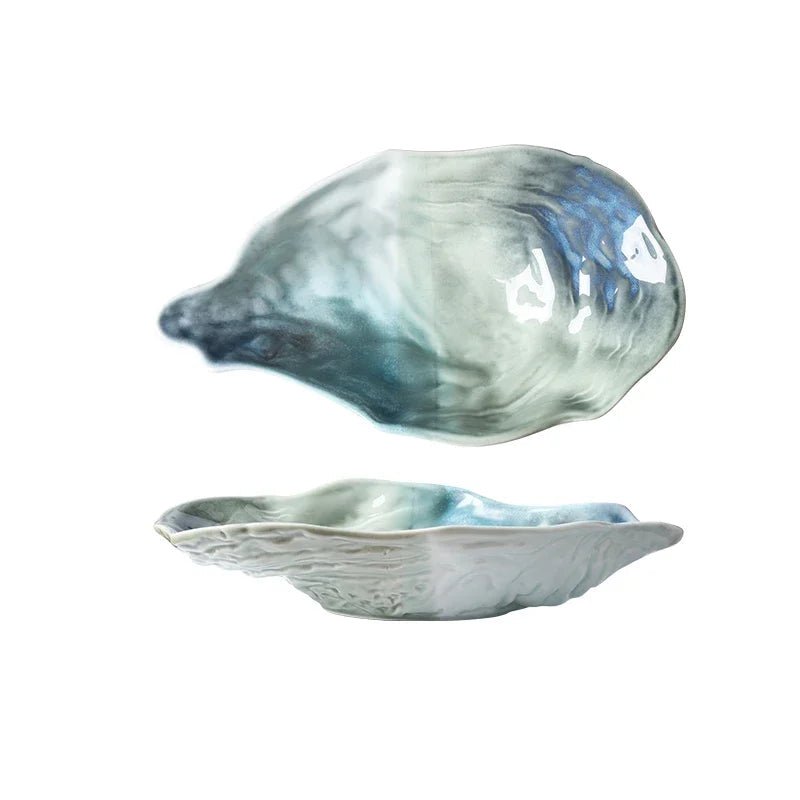 Handcrafted Ceramic Shell Bowl with Ocean-Inspired Glaze – Unique Rippled Design 5