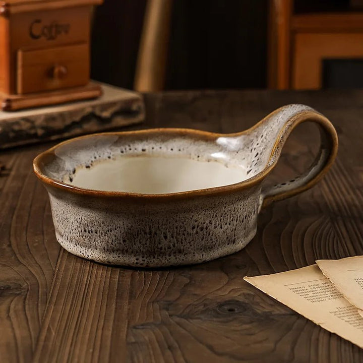 Handcrafted Rustic Ceramic Oatmeal Bowl with Glazed Finish – Ideal for Soups and Salads 4