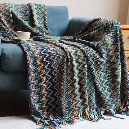 Handwoven Boho Chevron Coverlet in Earthy Colors – Soft and Stylish Bedspread 3