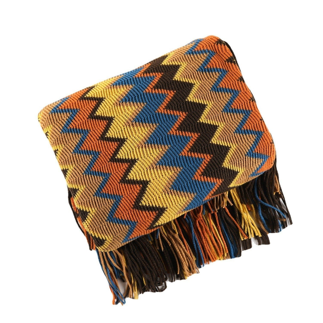 Handwoven Boho Chevron Coverlet in Earthy Colors – Soft and Stylish Bedspread 2