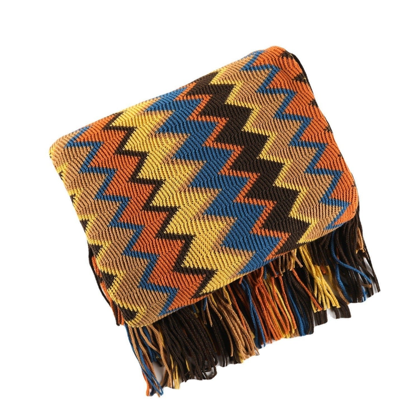 Handwoven Boho Chevron Coverlet in Earthy Colors – Soft and Stylish Bedspread 2