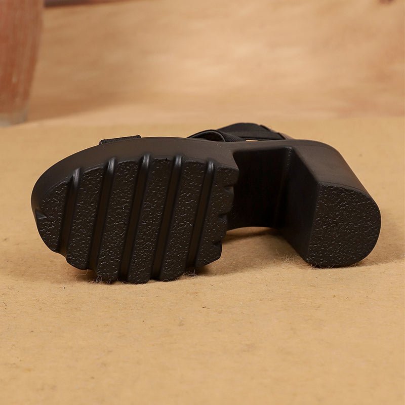 Harbor Black Crisscross Platform Sandals Product Image 08