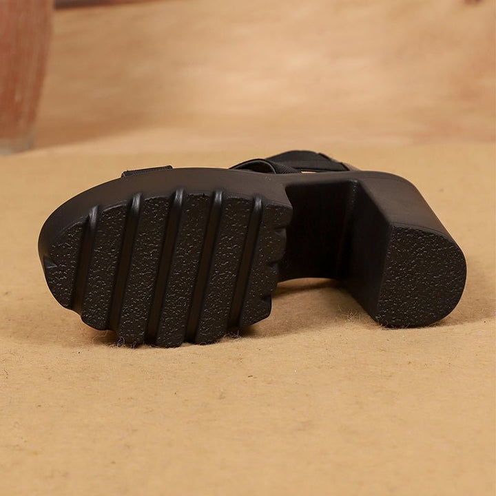 Harbor Black Crisscross Platform Sandals Product Image 08