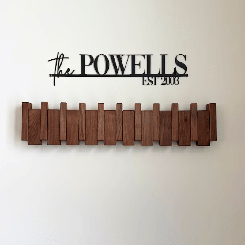 HarmonyHold™ — Transform Chaos into Stylish Calm with Effortless Elegance (Walnut Wood 4 Hooks) - home &amp; garden | Zavonix