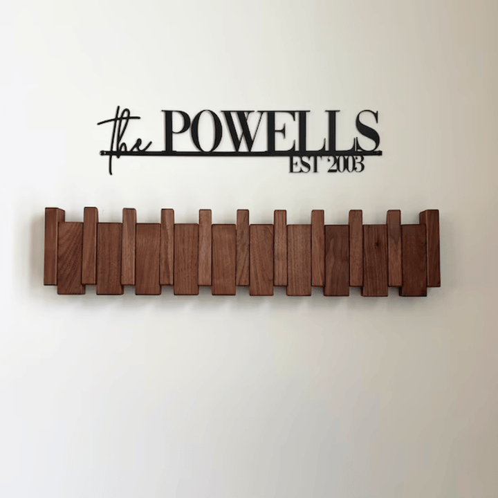 HarmonyHold™ — Transform Chaos into Stylish Calm with Effortless Elegance (Walnut Wood 4 Hooks) - home &amp; garden | Zavonix