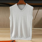 Harren Knit Vest — Soft Cotton Layering Vest with Tailored Fit (Gray S) - | Zavonix