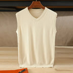 Harren Knit Vest — Soft Cotton Layering Vest with Tailored Fit (Gray S) - | Zavonix