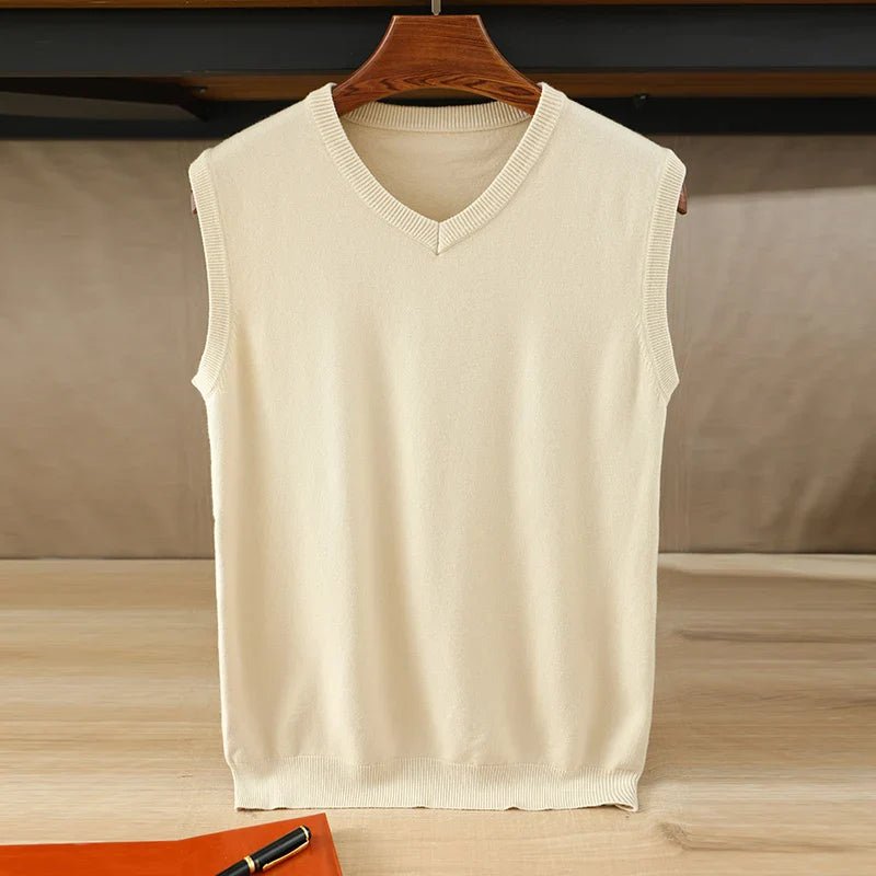 Harren Knit Vest — Soft Cotton Layering Vest with Tailored Fit (Gray S) - | Zavonix