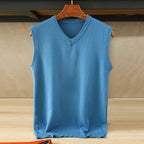 Harren Knit Vest — Soft Cotton Layering Vest with Tailored Fit (Blue S) - | Zavonix
