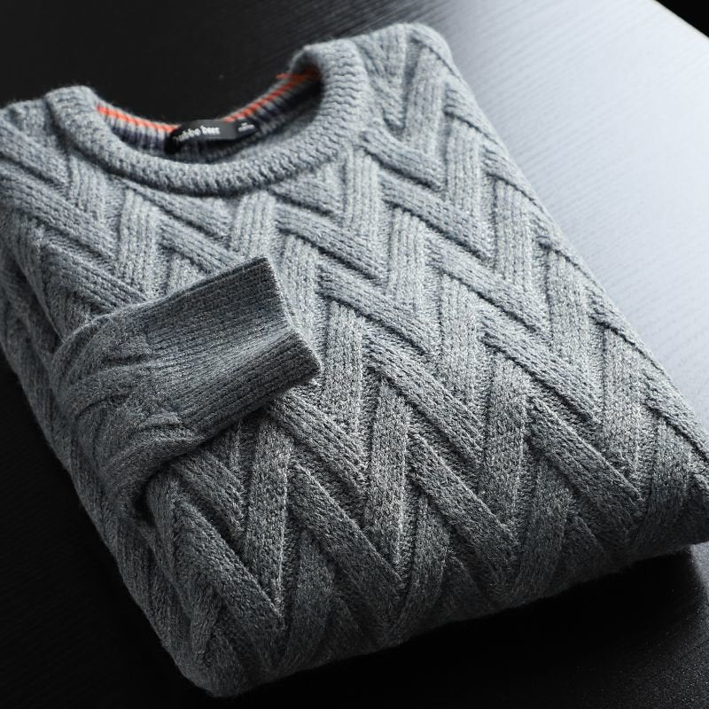 Hudsonia — Cotton Chevron Knit Sweater for Everyday Comfort (Green S) - | Zavonix
