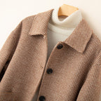 Houndstooth Coat™ — Command Every Room with Sharp Confidence and Lasting Warmth (Camel XS) - | Zavonix