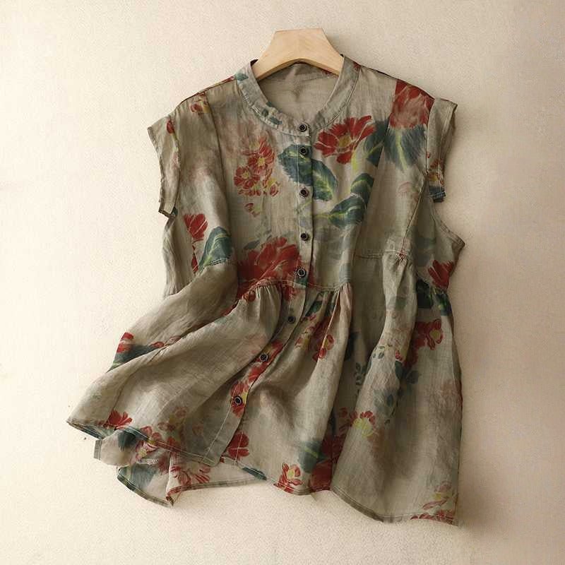HAZEL LINEN TOP (Black XS) - | Zavonix