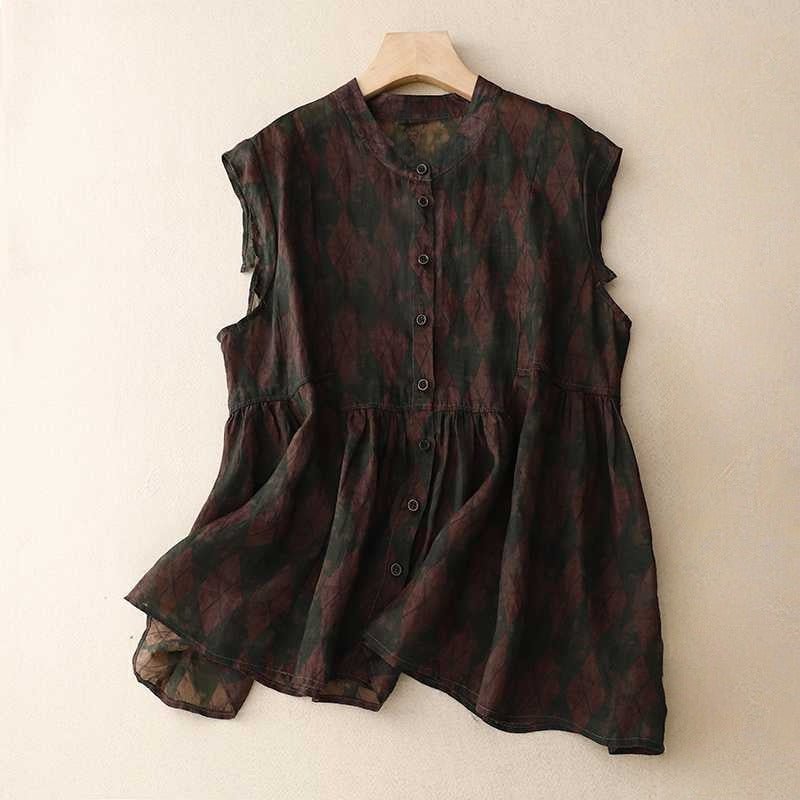 HAZEL LINEN TOP (Black XS) - | Zavonix