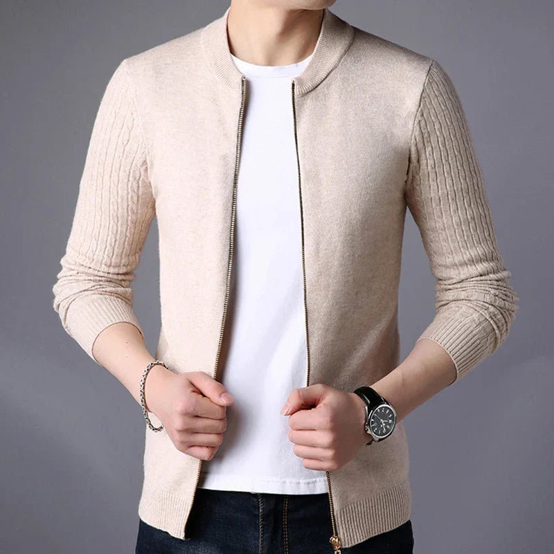 Healven Zip Knit Sweater — Lightweight Warm Pullover with Tailored Fit (Black S) - | Zavonix