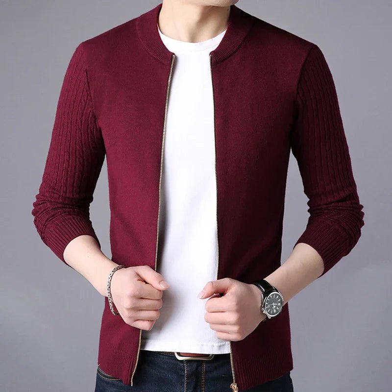 Healven Zip Knit Sweater — Lightweight Warm Pullover with Tailored Fit (Black S) - | Zavonix