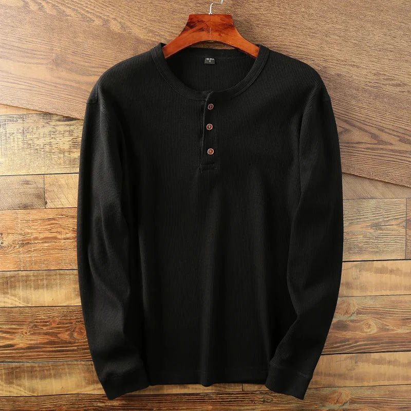 Henley Men's Henley Shirt (Black XS) - Men's Apparel | Zavonix