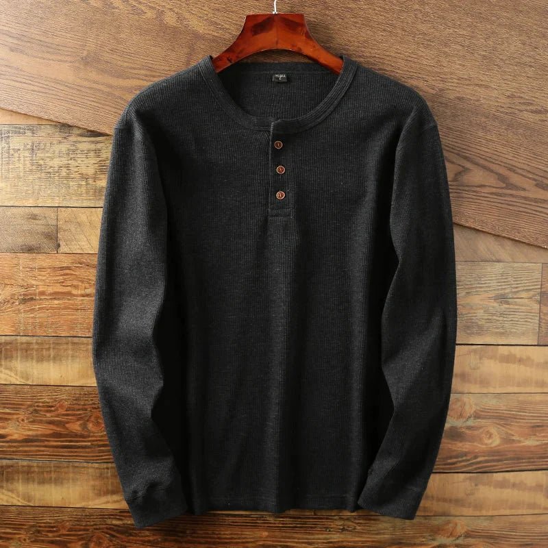 Henley Men's Henley Shirt (Dark Grey XS) - Men's Apparel | Zavonix