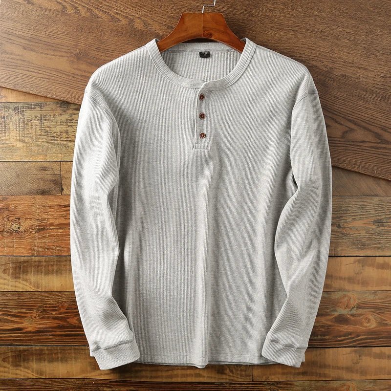 Henley Men's Henley Shirt (Light Grey XS) - Men's Apparel | Zavonix