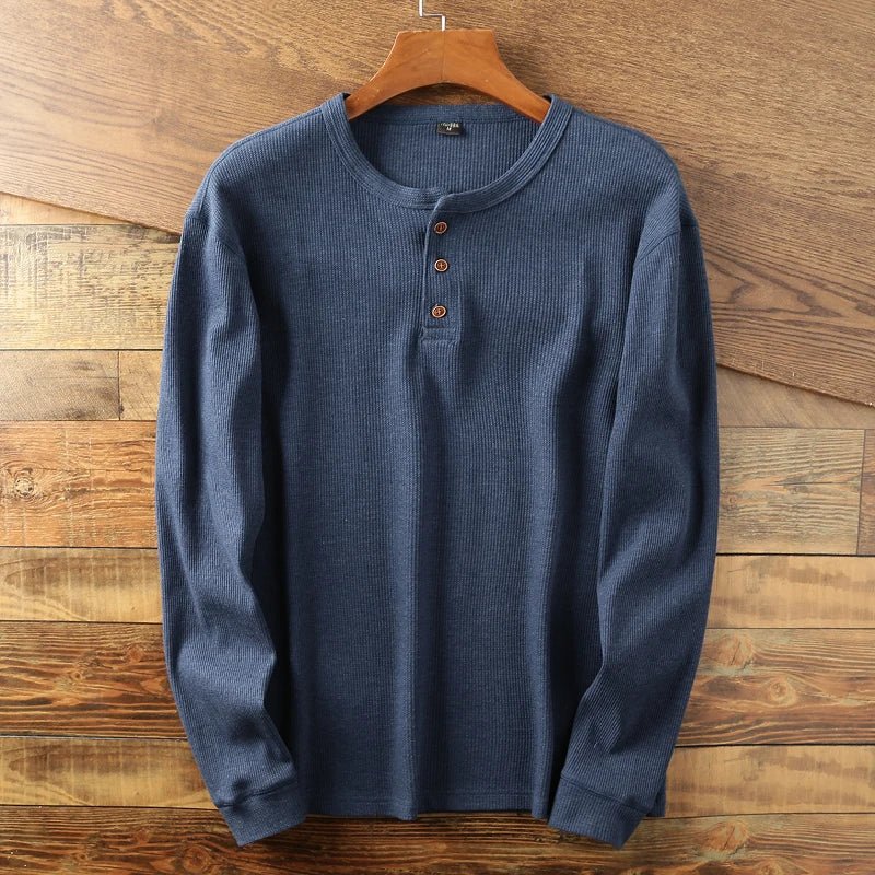 Henley Men's Henley Shirt (Navy Blue XS) - Men's Apparel | Zavonix