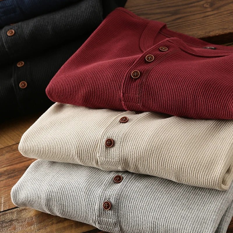 Henley Men's Henley Shirt (Red XS) - Men's Apparel | Zavonix