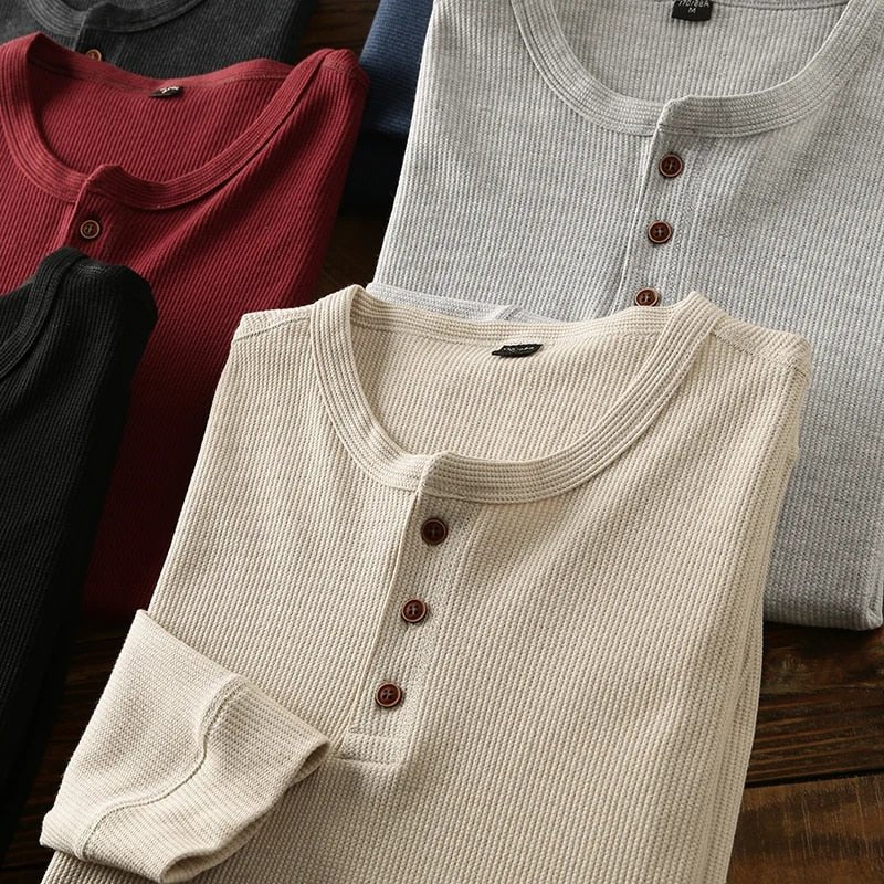 Henley Men's Henley Shirt (Red XS) - Men's Apparel | Zavonix