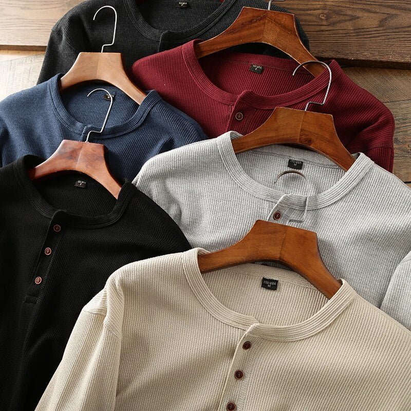 Henley Men's Henley Shirt (Red XS) - Men's Apparel | Zavonix