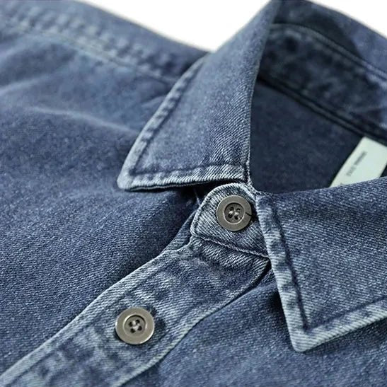Henzar Denim Shirt (Black S) - Men's Apparel | Zavonix