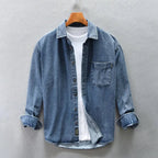 Henzar Denim Shirt (Black S) - Men's Apparel | Zavonix