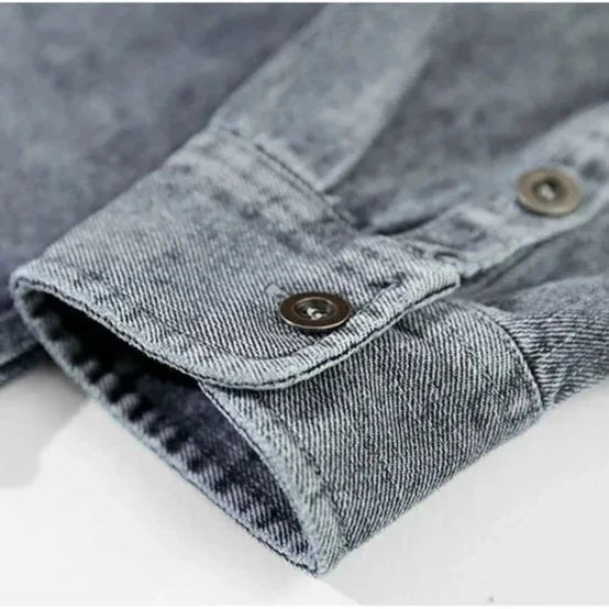 Henzar Denim Shirt (Black S) - Men's Apparel | Zavonix