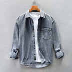 Henzar Denim Shirt (Black S) - Men's Apparel | Zavonix