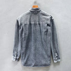 Henzar Denim Shirt (Grey S) - Men's Apparel | Zavonix