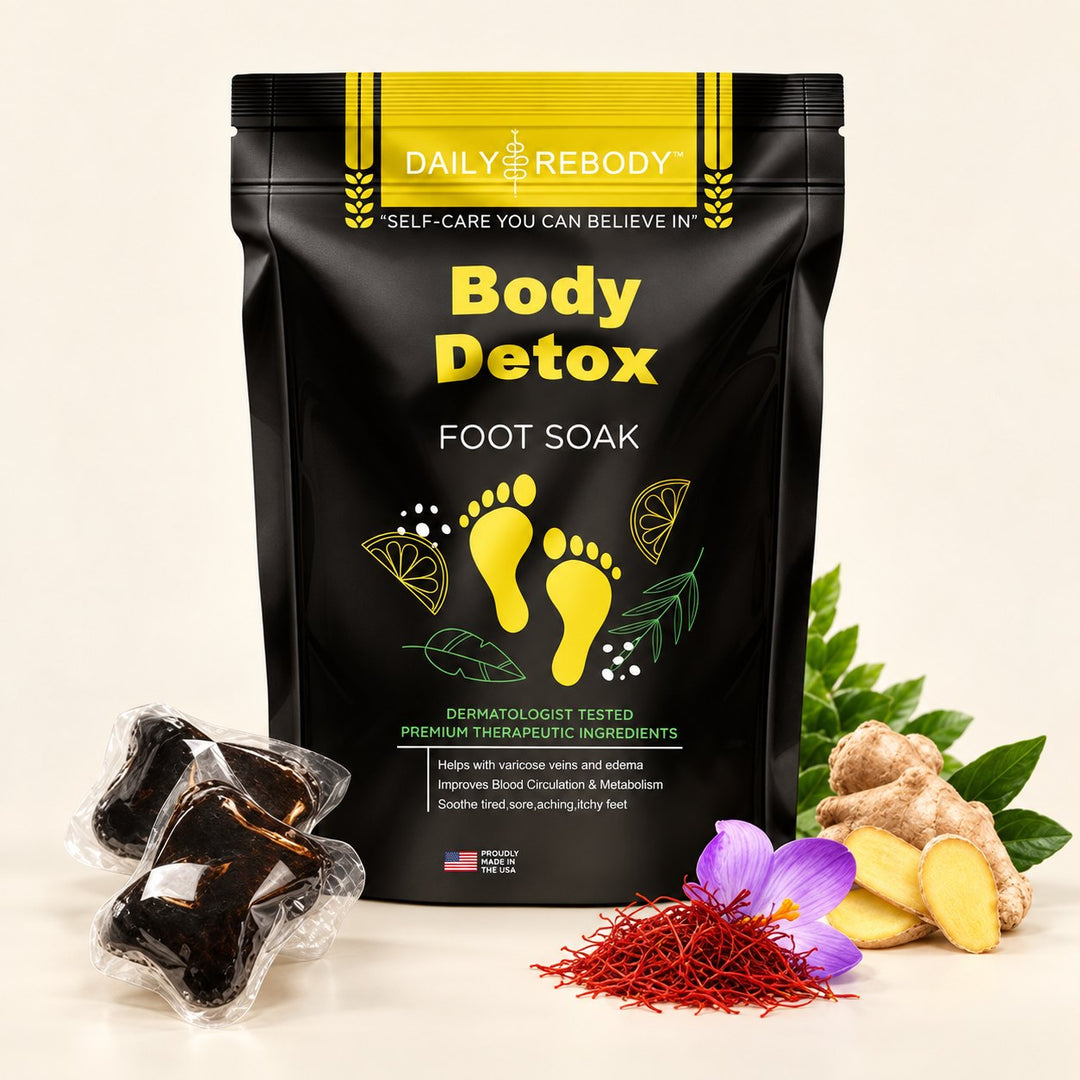 Busta di Pediluvio detox alle erbe con perle alle erbe, zenzero e zafferano