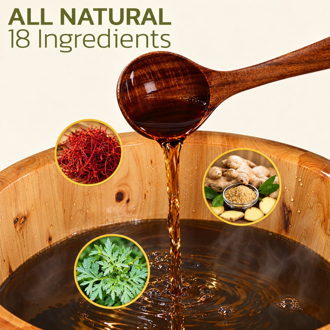 18 ingredienti di erbe completamente naturali nel pediluvio