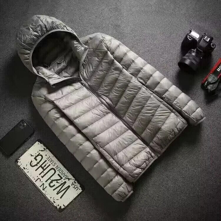 Hooded Quilted Jacket - your ideal winter layering choice (Light Gray XS) - Jacket | Zavonix