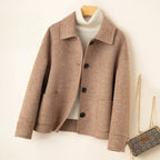 Houndstooth Coat™ — Command Every Room with Sharp Confidence and Lasting Warmth (Camel XS) - | Zavonix