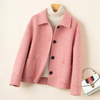 Houndstooth Coat™ — Command Every Room with Sharp Confidence and Lasting Warmth (Pink XS) - | Zavonix