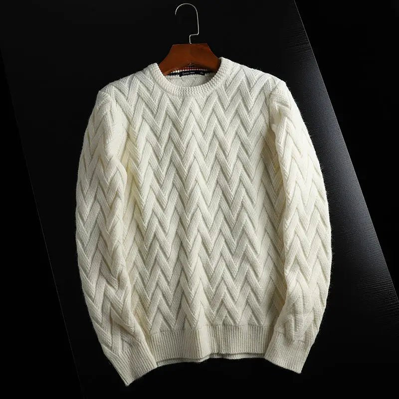 Hudsonia — Cotton Chevron Knit Sweater for Everyday Comfort (Green S) - | Zavonix